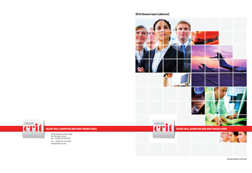 Miniature Groupe CRIT  Rapport annuel 2014