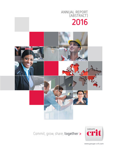 Miniature Groupe CRIT  Rapport annuel 2016