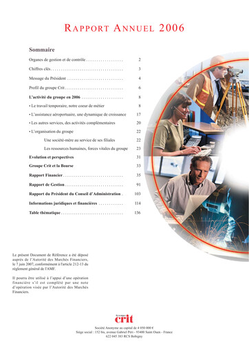 Miniature Groupe CRIT  Rapport annuel 2006