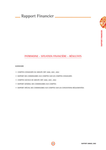 Thumbnail Groupe CRIT  Financial Statement 2002