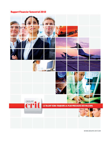 Thumbnail Groupe CRIT  Half-year Report 2010-h1