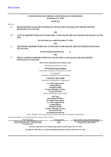 Thumbnail H World Group Limited Annual Report 2024