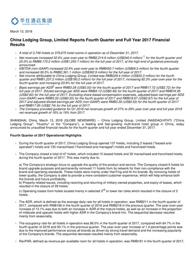 Thumbnail H World Group Limited Quarterly Report 2017-q4