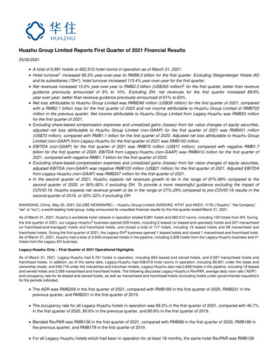 Thumbnail H World Group Limited Quarterly Report 2021-q1