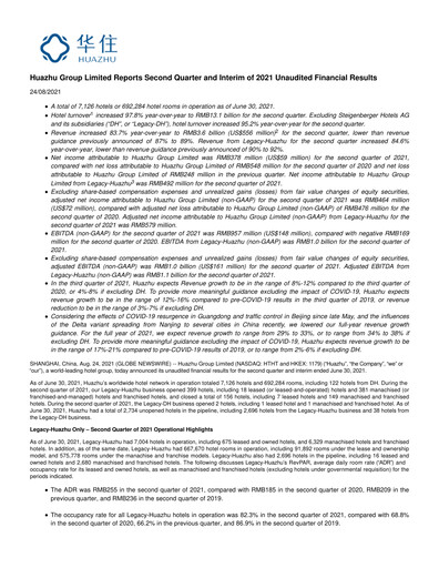 Thumbnail H World Group Limited Quarterly Report 2021-q2