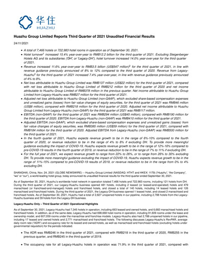Thumbnail H World Group Limited Quarterly Report 2021-q3