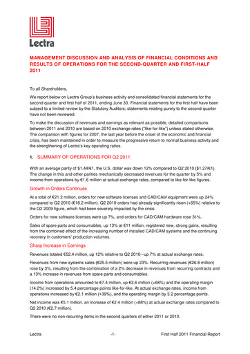 Thumbnail Lectra SA Financial Report 2011-h1