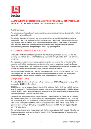Thumbnail Lectra SA Quarterly Report 2011-q1