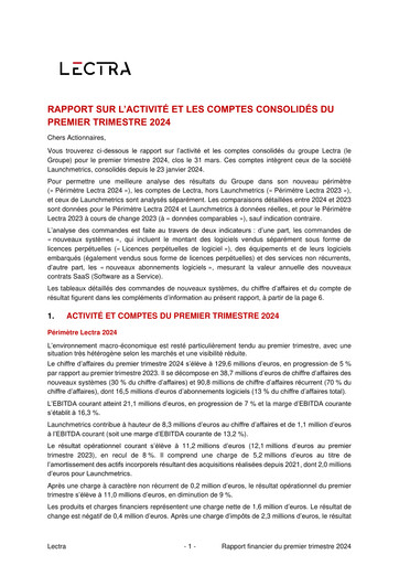 Thumbnail Lectra SA Quarterly Report 2024-q1