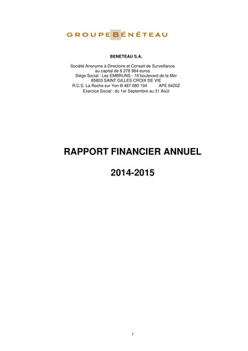 Thumbnail Bénéteau Financial Report 2014-2015