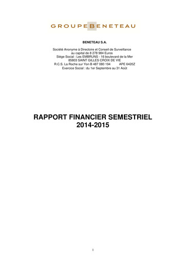 Vorschaubild Bénéteau Halbjahresbericht 2014-2015-h1