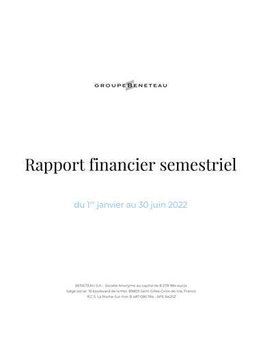 Vorschaubild Bénéteau Halbjahresbericht 2022-h1