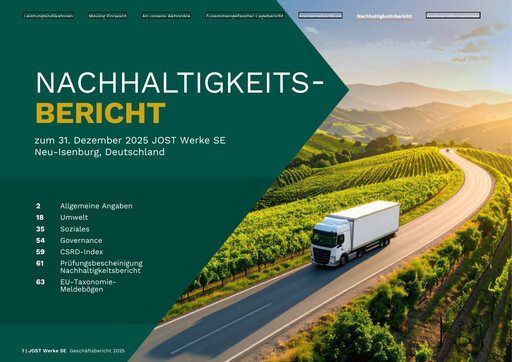 Thumbnail JOST Werke SE Sustainability Report 2025