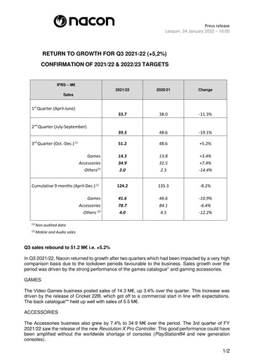Vorschaubild Nacon Quartalsbericht 2021-q3