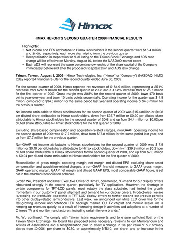 Thumbnail Himax Technologies Quarterly Report 2009-q2