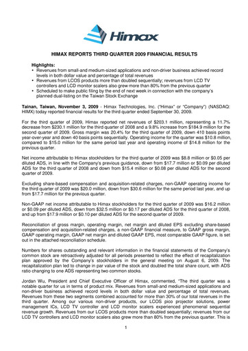 Thumbnail Himax Technologies Quarterly Report 2009-q3