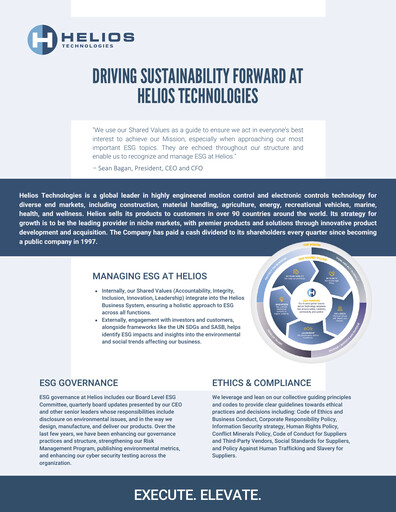 Thumbnail Helios Technologies ESG Report 2023