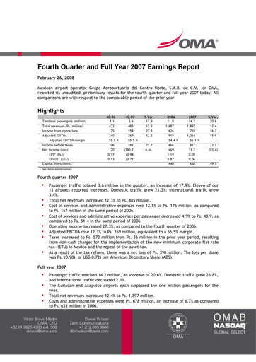 Thumbnail Grupo Aeroportuario Centro Norte
 Quarterly Report 2007-q4