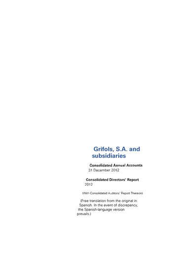Thumbnail Grifols Annual Report 2012