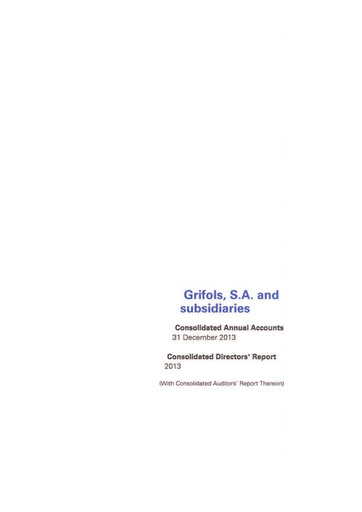 Thumbnail Grifols Annual Report 2013
