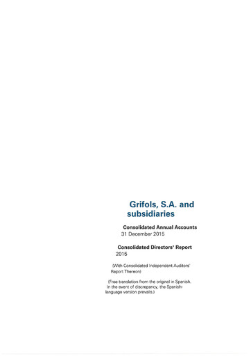 Thumbnail Grifols Annual Report 2015