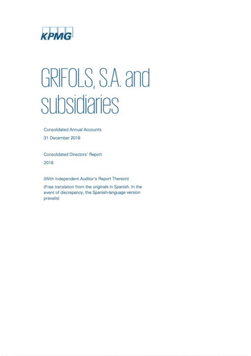 Thumbnail Grifols Annual Report 2018