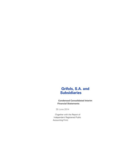 Thumbnail Grifols Half-year Report 2014-h1