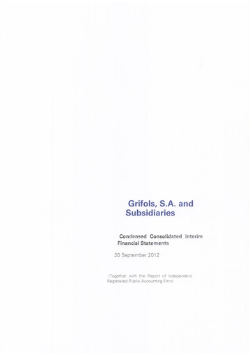 Thumbnail Grifols Quarterly Report 2012-q3