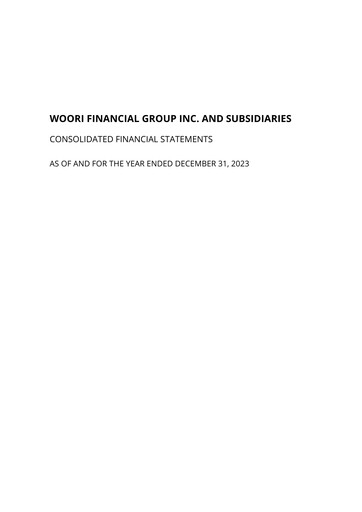 Miniature Woori Financial Group Bilan financier 2023
