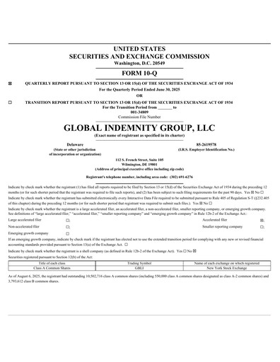 Thumbnail Global Indemnity Quarterly Report 2025-q2