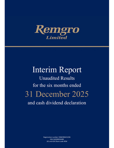 Thumbnail Remgro Limited Half-year Report 2026-h1