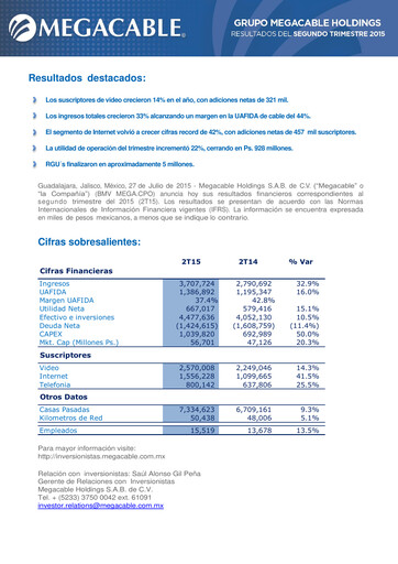 Thumbnail Megacable Holdings Quarterly Report 2015-q2