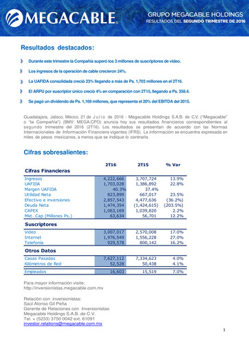 Thumbnail Megacable Holdings Quarterly Report 2016-q2