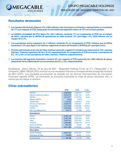 Thumbnail Megacable Holdings Quarterly Report 2021-q2