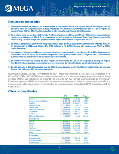 Thumbnail Megacable Holdings Quarterly Report 2023-q4