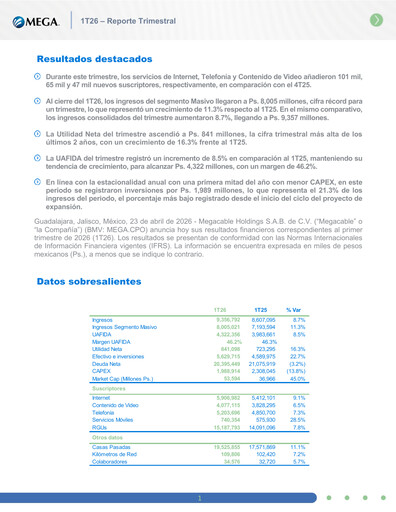 Thumbnail Megacable Holdings Quarterly Report 2026-q1
