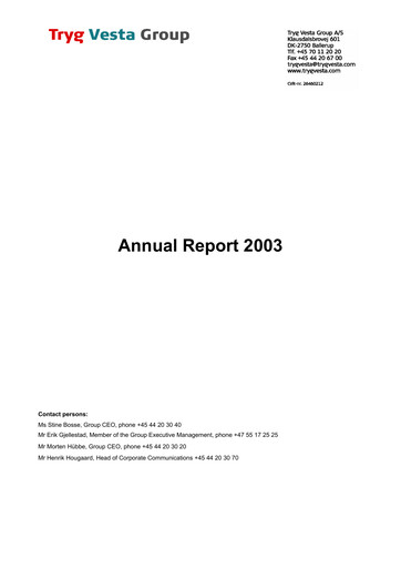 Thumbnail Tryg Annual Report 2003