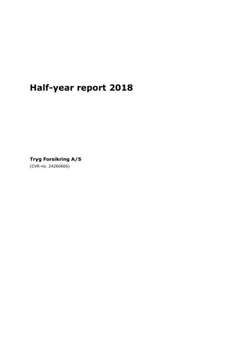 Thumbnail Tryg Half-year Report 2018-h1
