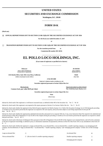 Thumbnail El Pollo Loco
 Annual Report 2017