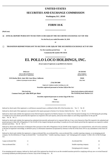 Thumbnail El Pollo Loco
 Annual Report 2018