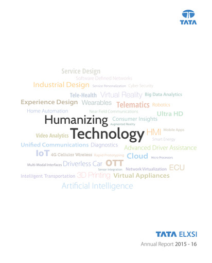 Thumbnail Tata Elxsi Annual Report 2015-2016