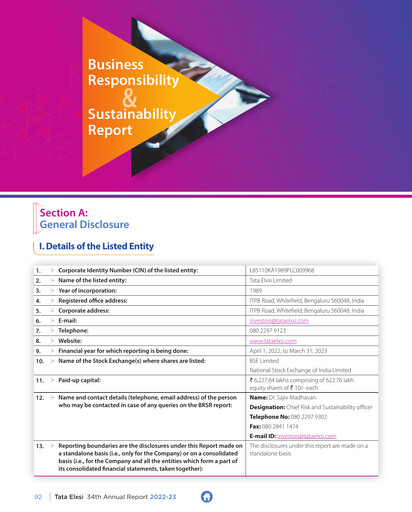 Thumbnail Tata Elxsi ESG Report 2022-2023