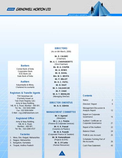 Thumbnail Grindwell Norton Annual Report 2005