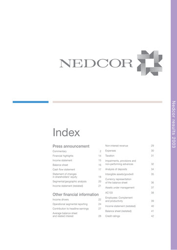 Thumbnail Nedbank Financial Statement 2003