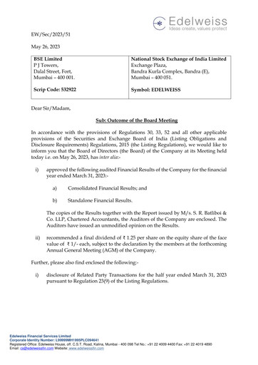 Thumbnail Edelweiss Financial Services Financial Report 2022-2023