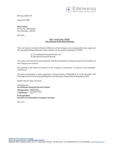 Thumbnail Edelweiss Financial Services Quarterly Report 2020-q1
