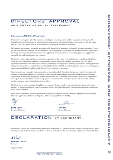 Thumbnail The Bidvest Group Annual Report 2003