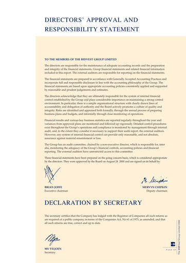 Thumbnail The Bidvest Group Financial Statement 2000