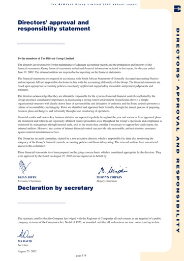 Thumbnail The Bidvest Group Financial Statement 2002