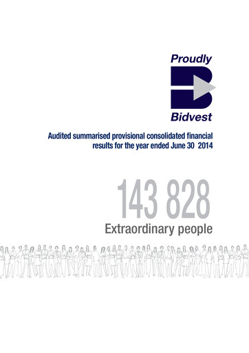 Thumbnail The Bidvest Group Financial Statement fy2014